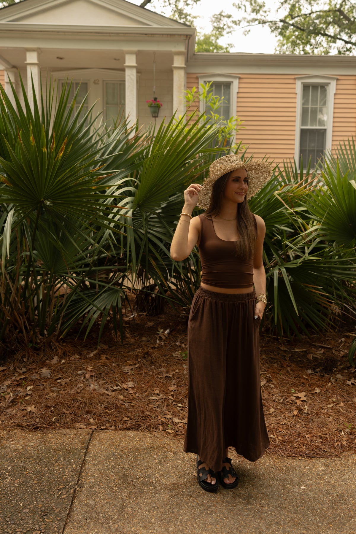 Driftwood Linen Pants (brown) - GEORGE-MARY'S