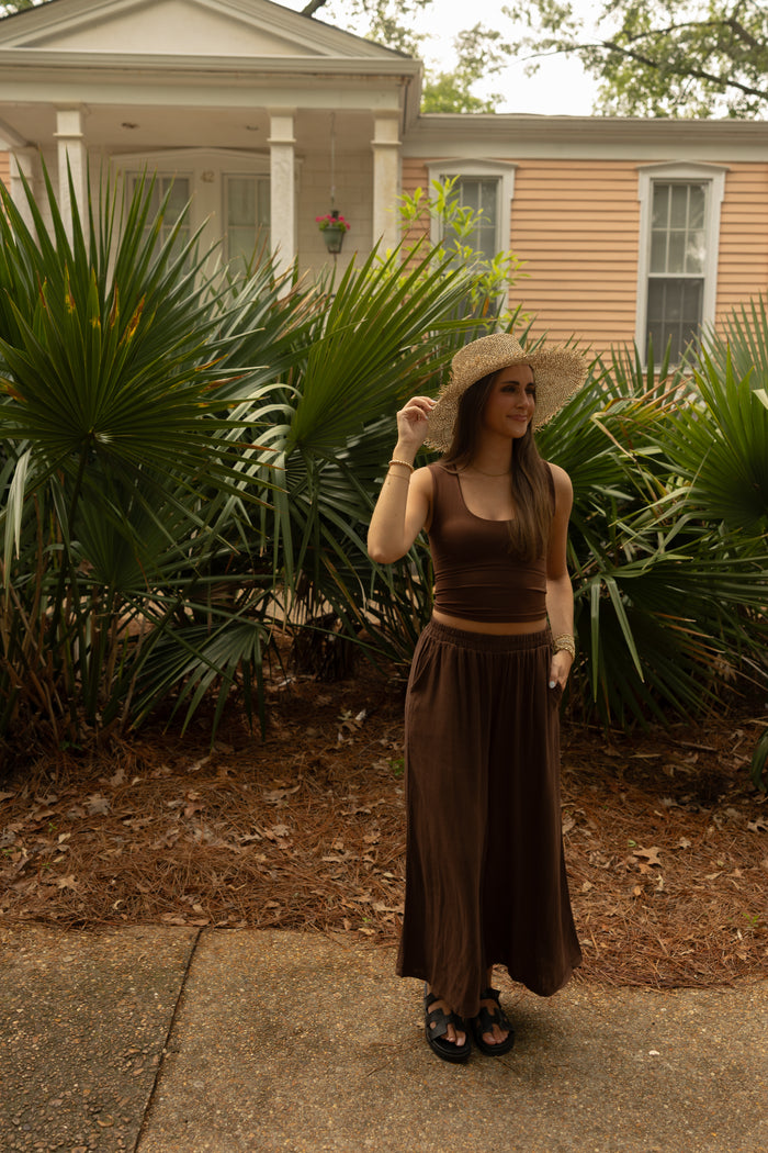 Driftwood Linen Pants (brown) - GEORGE-MARY'S