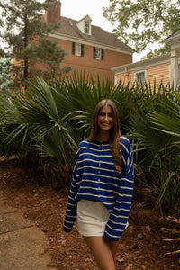 Piper Cardigan (royal stripe) - GEORGE-MARY'S