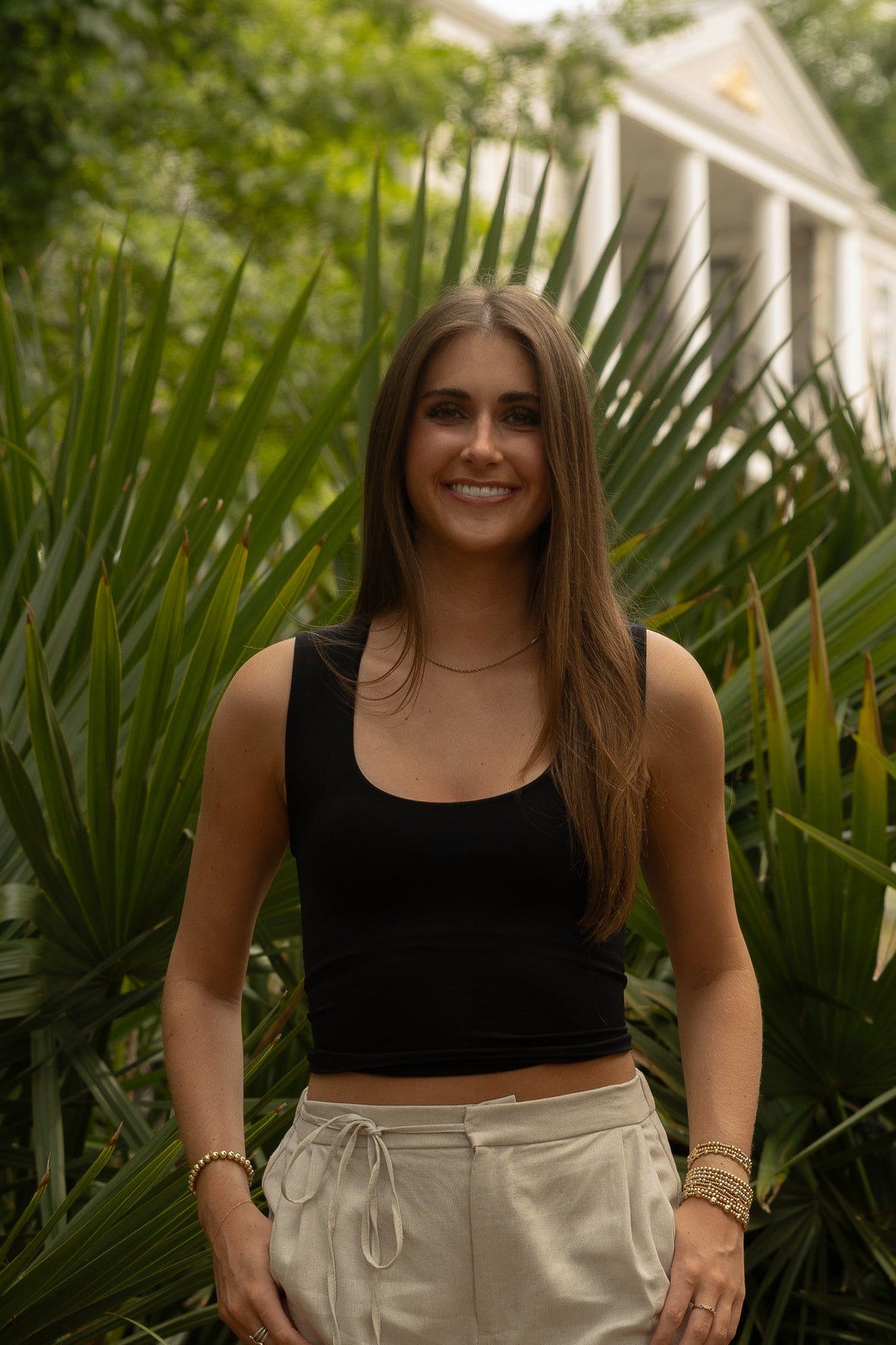 Seamless U-Neck Tank (black) - GEORGE-MARY'S