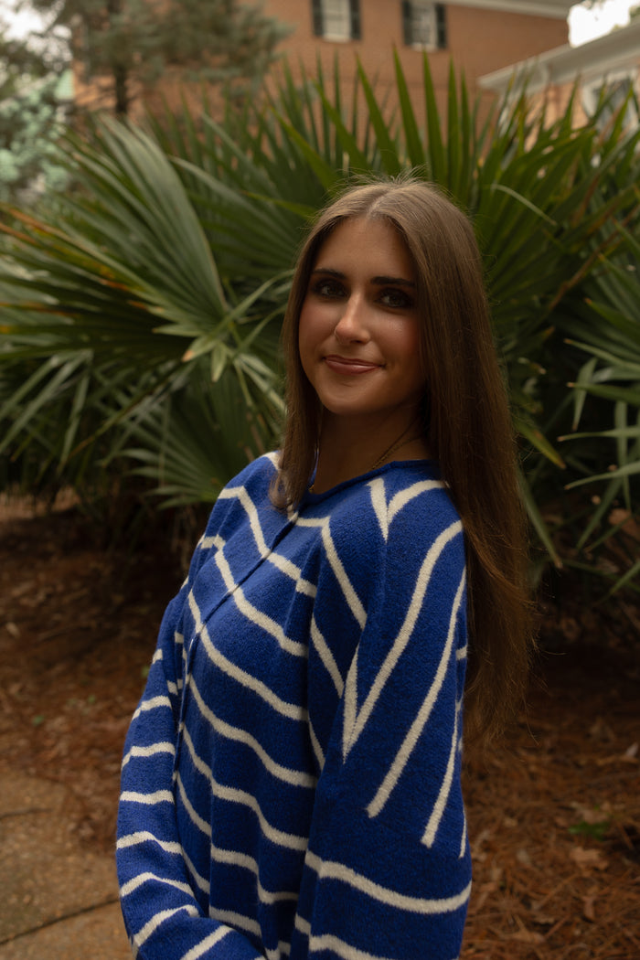 Piper Cardigan (royal stripe) - GEORGE-MARY'S