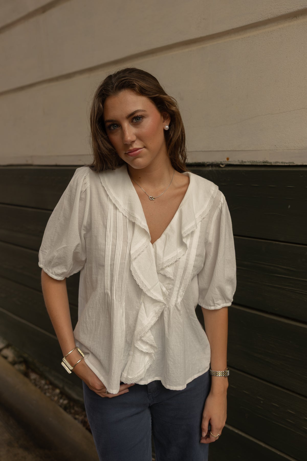 Louise Ruffled Top (ivory)