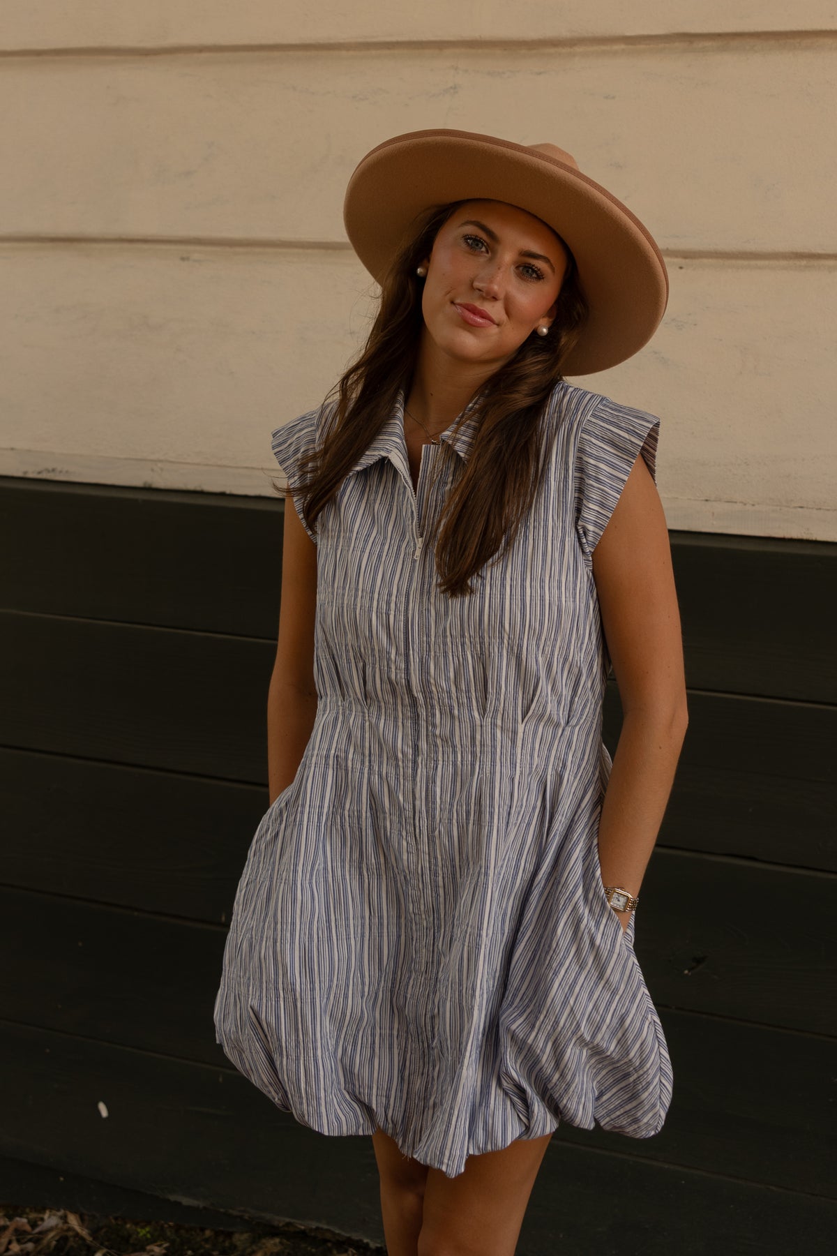 Striped Bubble Mini Dress