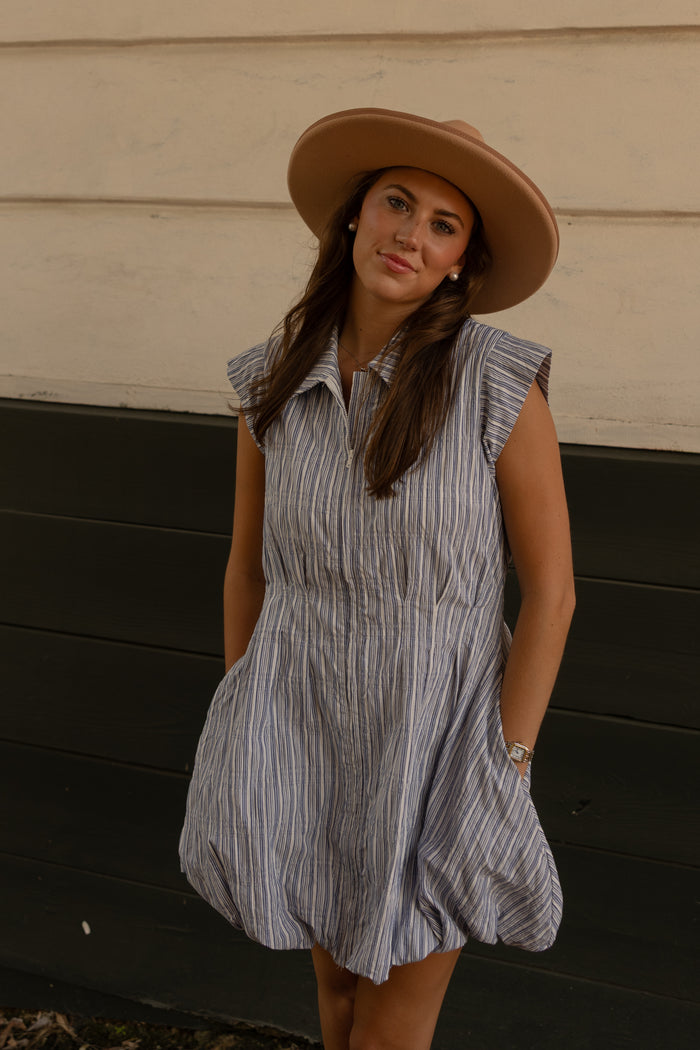 Striped Bubble Mini Dress