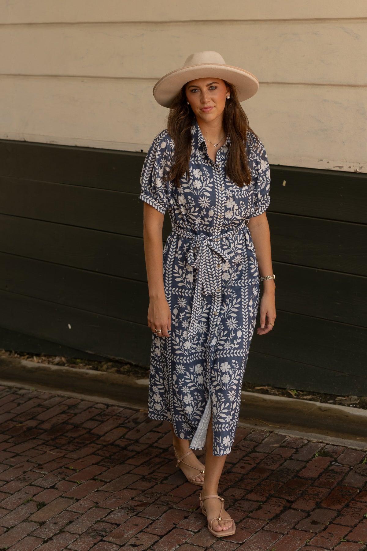 Floral Patterned Maxi Dress (navy)