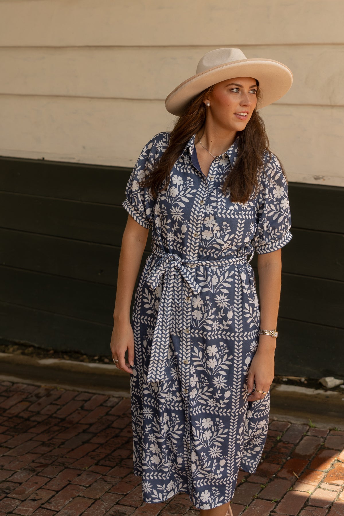 Floral Patterned Maxi Dress (navy)