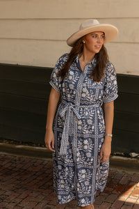 Floral Patterned Maxi Dress (navy)