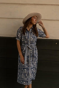 Floral Patterned Maxi Dress (navy)