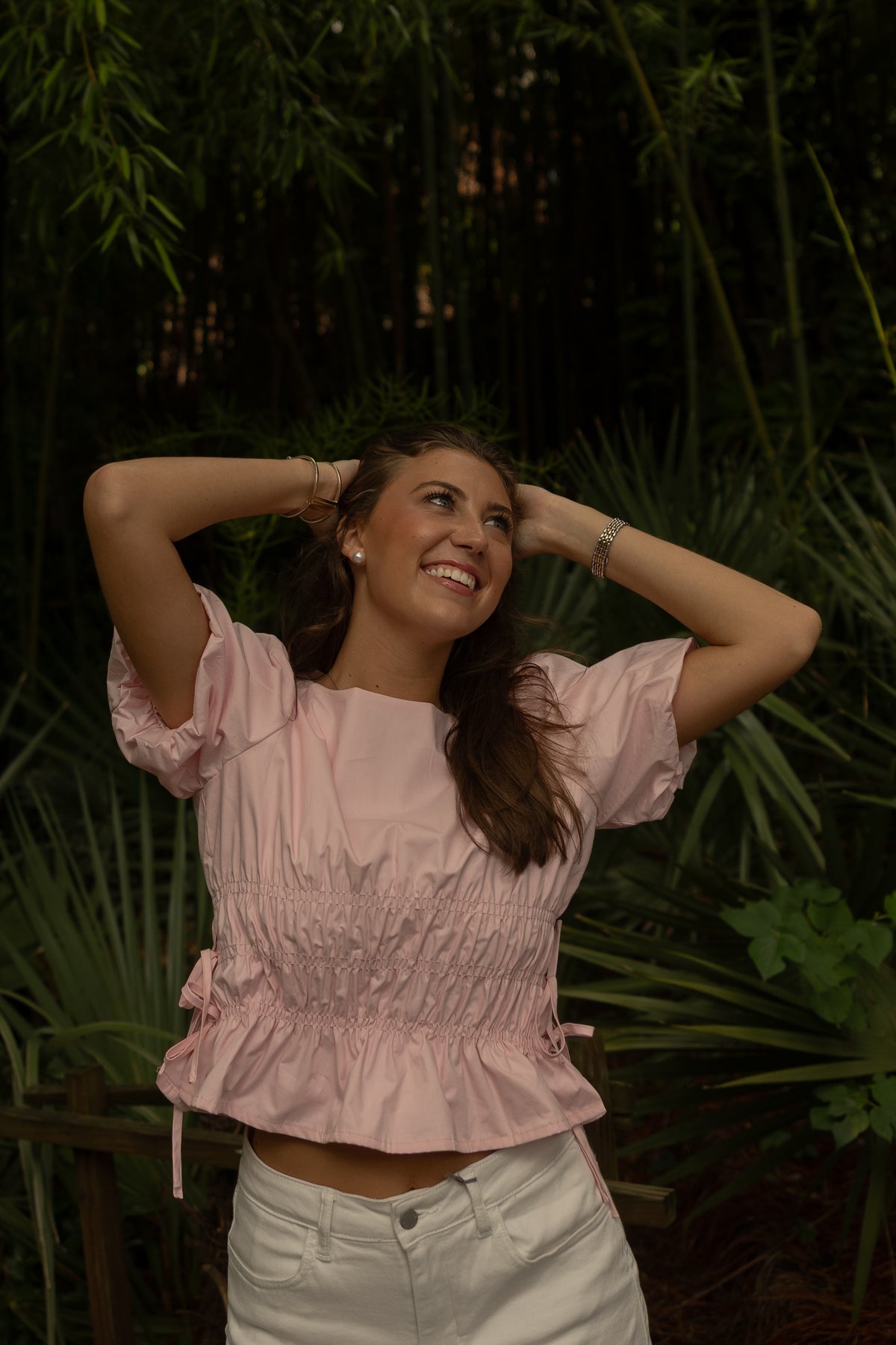 Lola Smocked Puff Sleeve Top (pink)