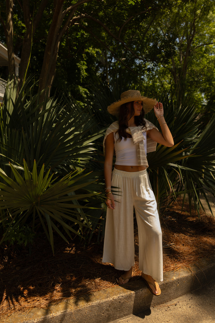 Driftwood Linen Pants (white) - GEORGE-MARY'S