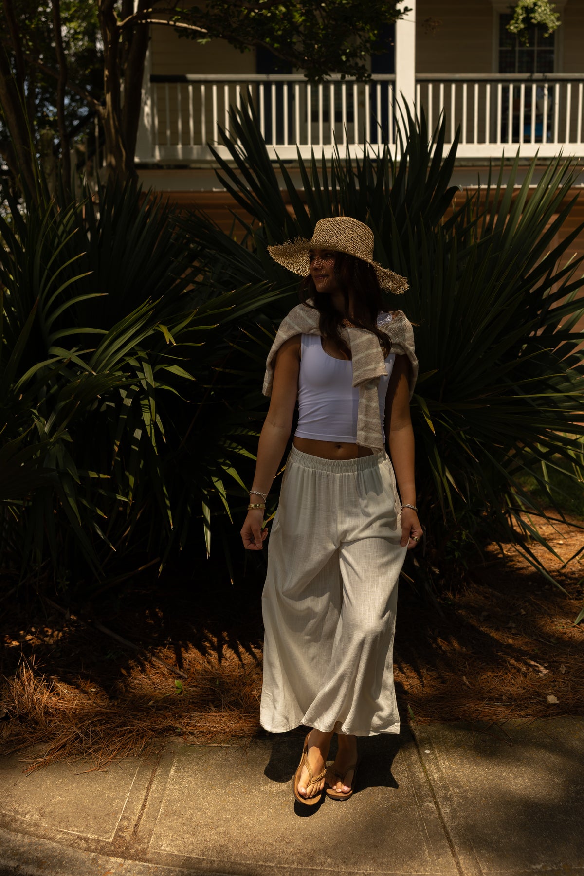 Driftwood Linen Pants (white) - GEORGE-MARY'S