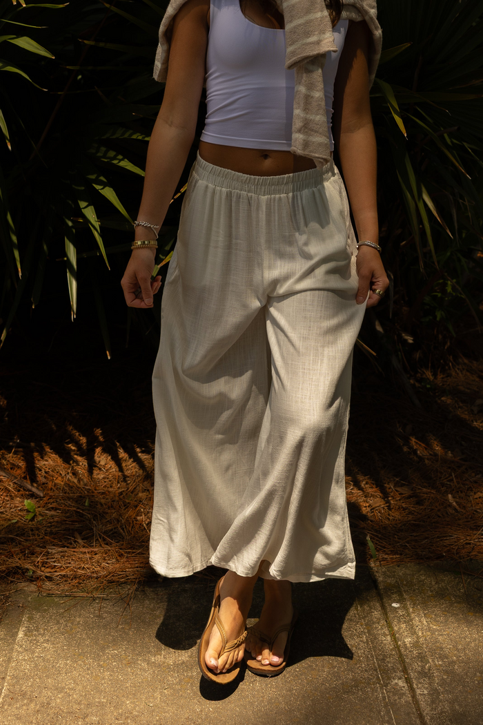 Driftwood Linen Pants (white) - GEORGE-MARY'S