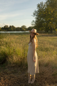 Skye Suede Dress (oatmeal) - GEORGE-MARY'S