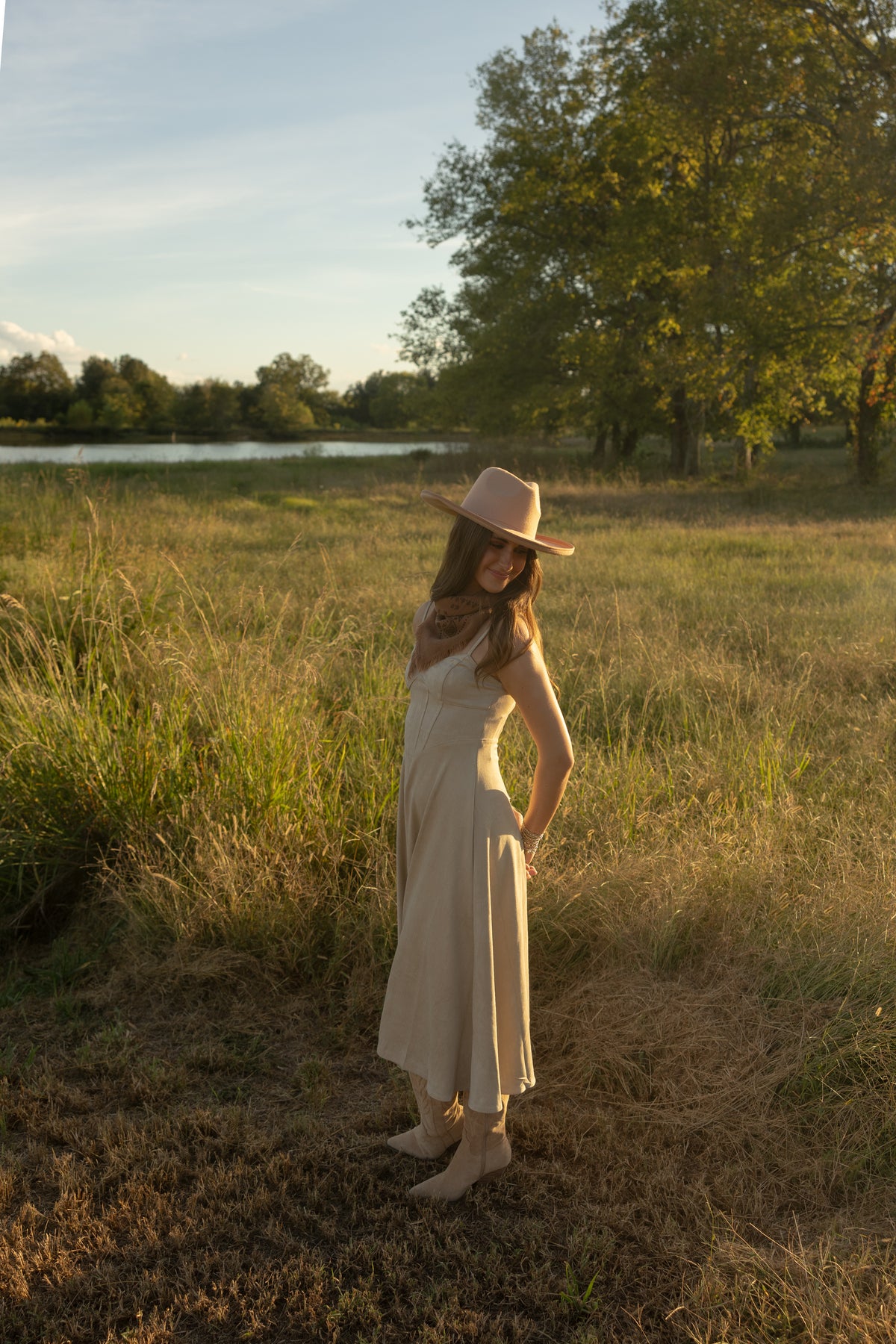 Skye Suede Dress (oatmeal) - GEORGE-MARY'S