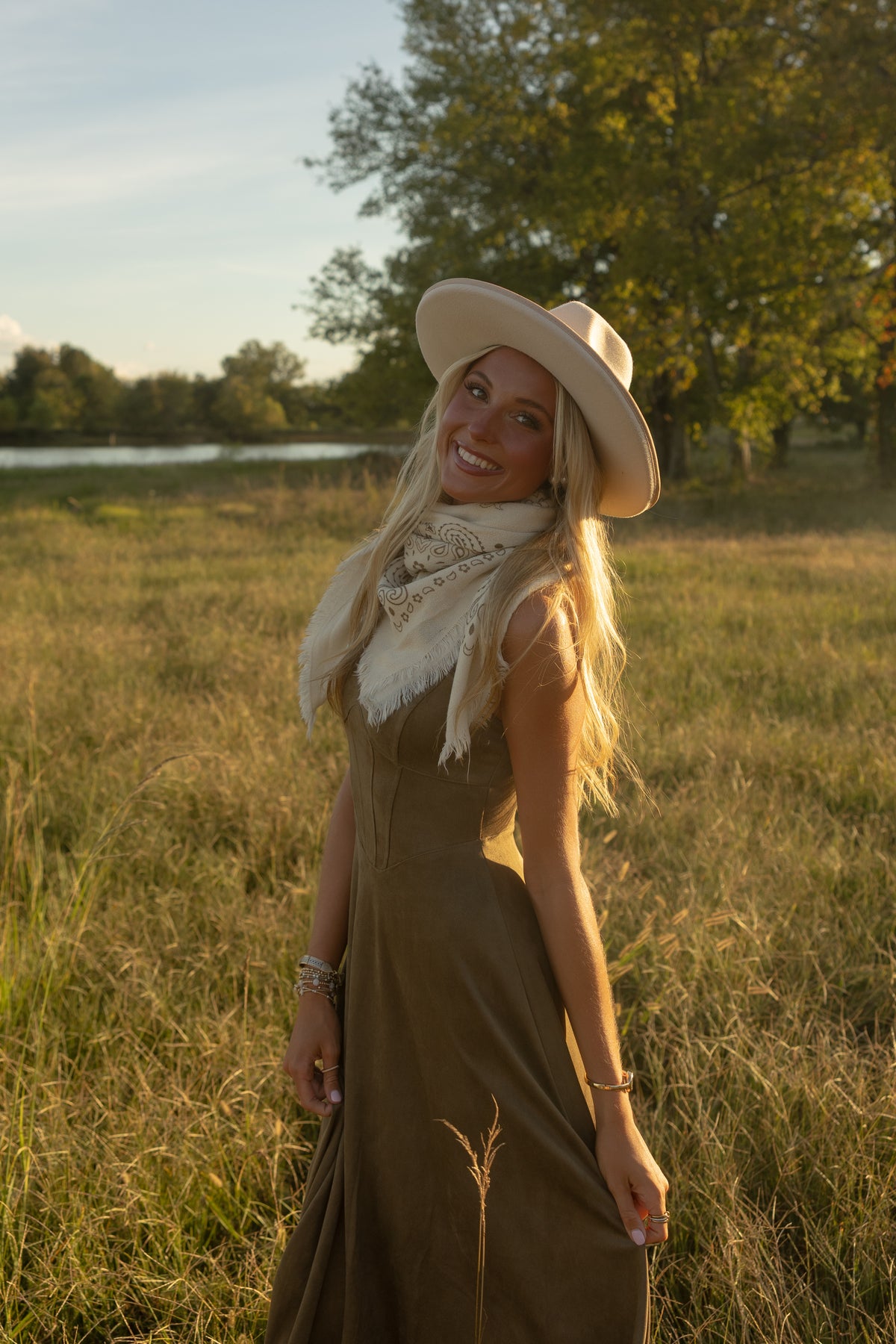 Skye Suede Dress (olive)