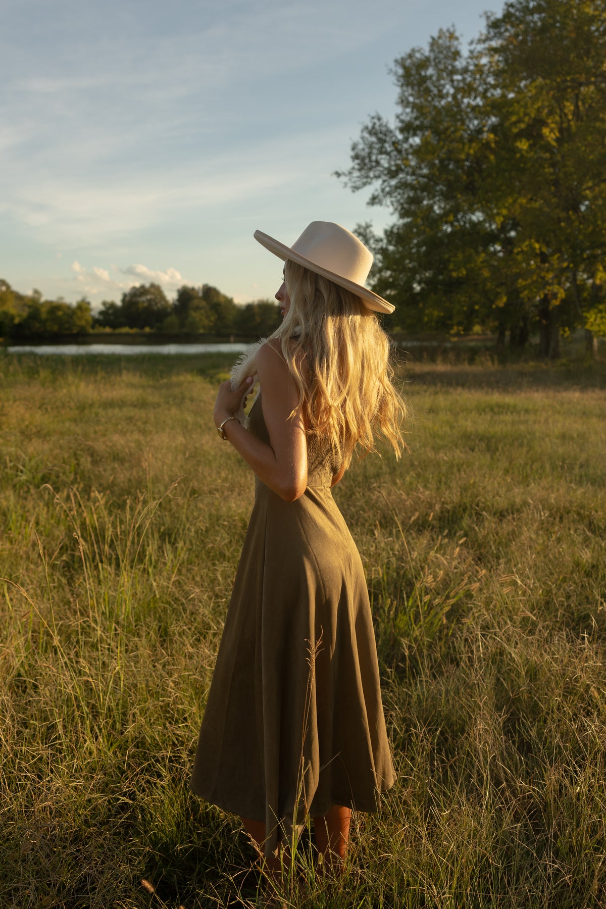 Skye Suede Dress (olive)