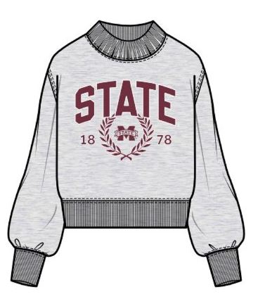 MSU Collegiate Laurel Sweatshirt (grey)