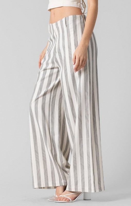 Samantha Striped Trouser (charcoal)