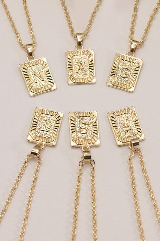 BEST SELLER Petite Rectangle Initial Necklace