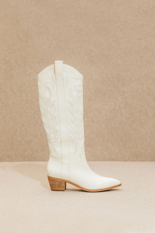 White Western Boot