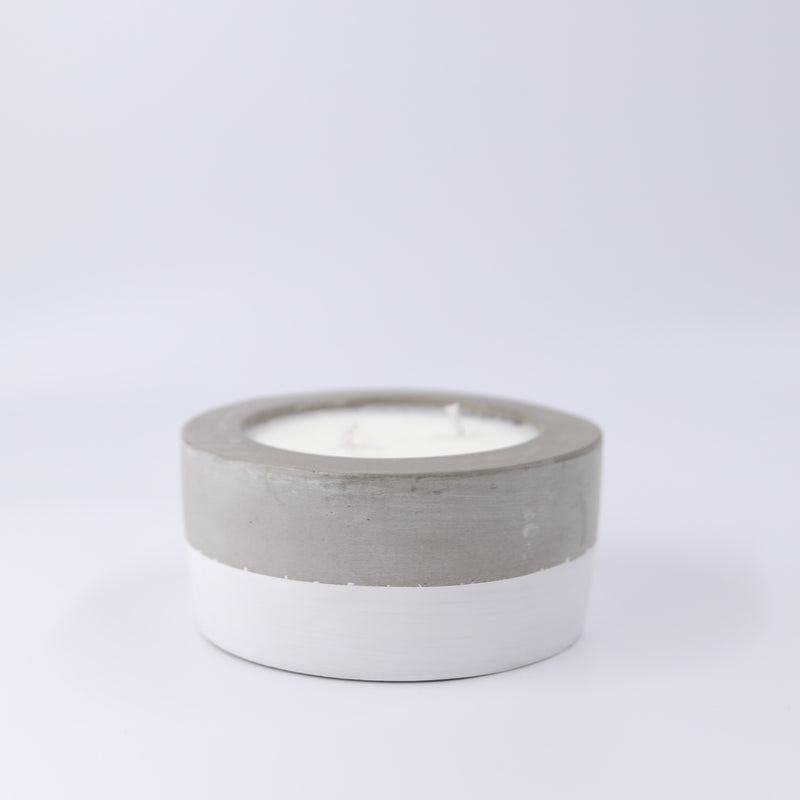 White Dipped Concrete Candle (12oz)