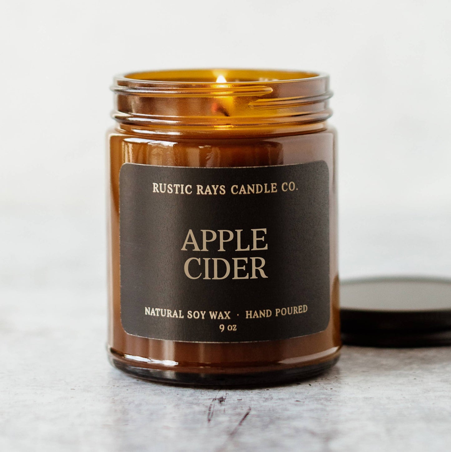 Apple Cider Soy Candle - Fall Candle - Amber Jar - 9 oz